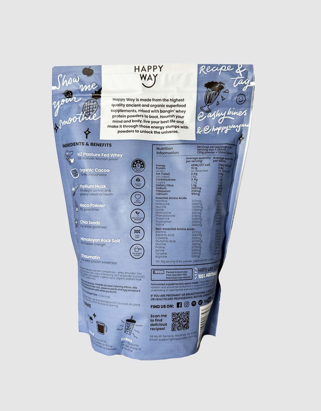 Happy Way - Ashy Bines Choc Coconut Whey Protein Powder