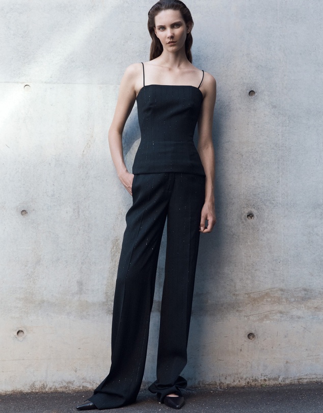 Carla Zampatti - Black Starlight Twill Bustier Top