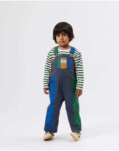 Goldie + Ace - LS Stripe Logo Top - Babies-Kids