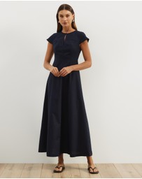 Atmos&Here - Lorry Keyhole Linen Blend Maxi Dress