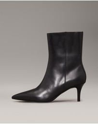 Calvin Klein - Leather Stiletto Kitten Heeled Boots