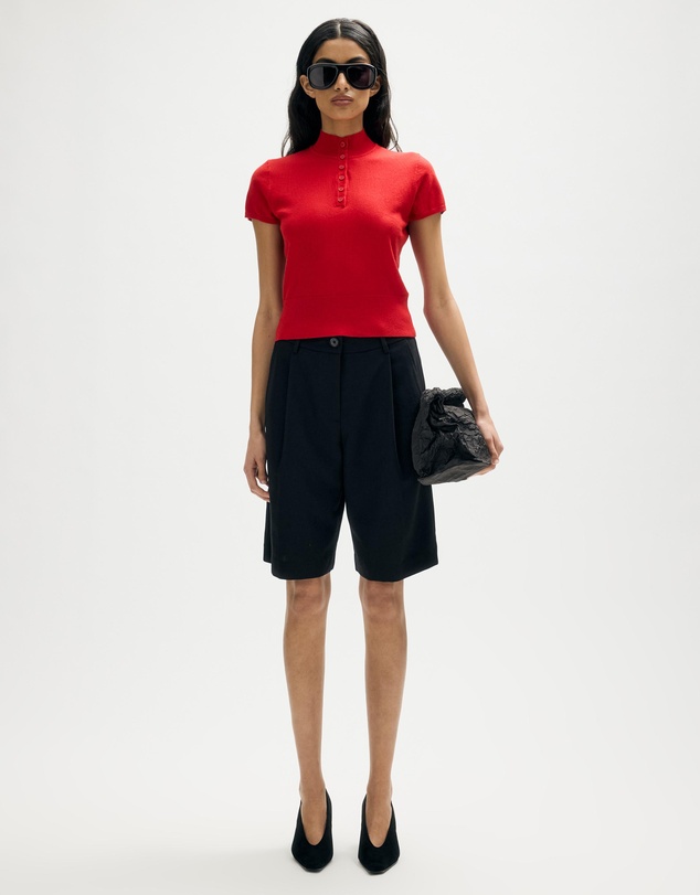 Minima Esenciales - Zoa Cotton Cashmere Funnel Neck Knit Top