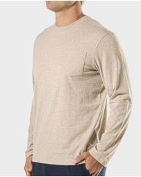 Mitch Dowd - Mens Relaxed Long Sleeve Crew Tee - Oatmeal