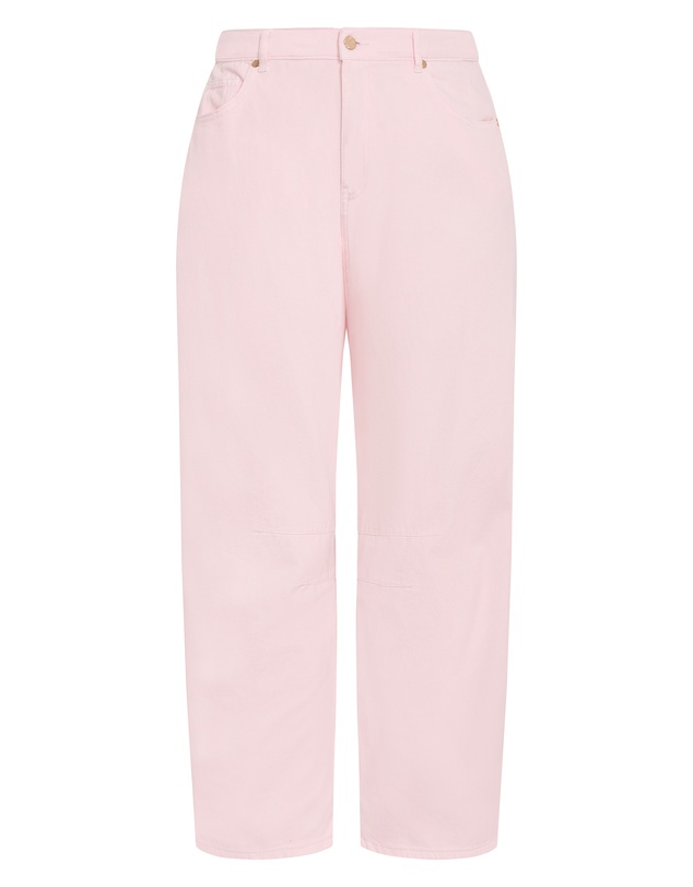 City Chic - Plus size Harley Fit Jas Barrel Leg Ankle Grazer Jean - heavenly pink