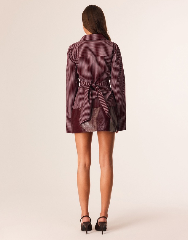 SNDYS - Elsa Faux Croc Leather Mini Skirt