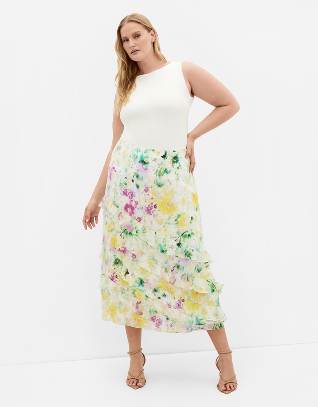 City Chic - Skai Print Maxi Skirt