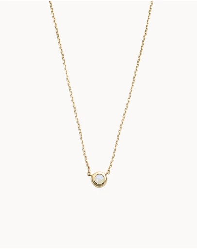 Kirstin Ash - Petite Birthstone Necklace June Moonstone