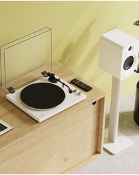 iWorld - Kanto OBI3 Turntable with Bluetooth 5.3, Preamp, and Pitch Control - Matte White