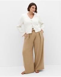 City Chic - Plus size Annabelle Boucle Jacket - cream