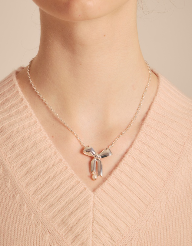 Karen Walker - Bow Necklace with 5.5cm Fresh Water Pearl 45cm