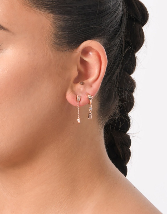 Forcast - Diya Rose Gold Plated 2pc Earring Set