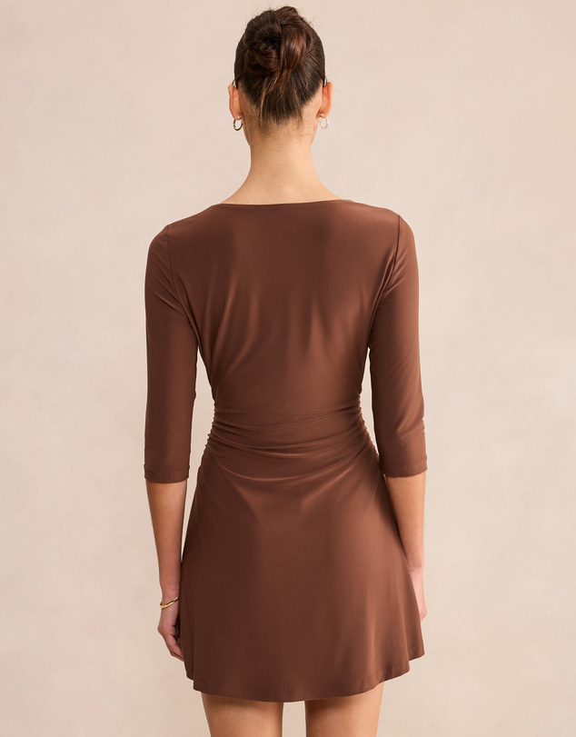 Forever New - Tash V-Neck 3 & 4 Sleeves Mini Dress