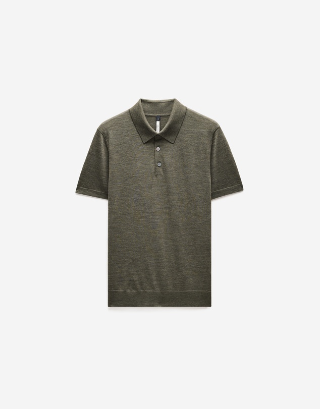 Calibre - Merino Wool Polo Khaki