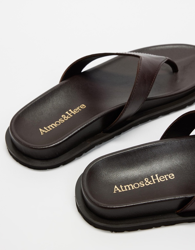 Atmos&Here - Azure Leather Thong Sandals