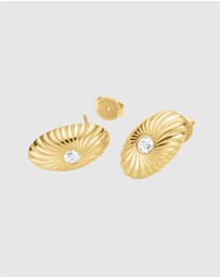 Rosefield - Bold Solitaire Textured Stud Gold-Tone Earrings