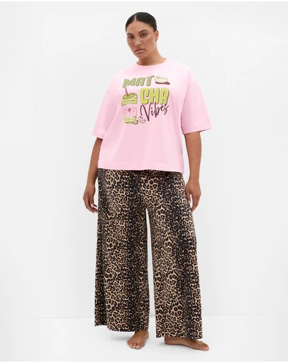City Chic - Arabella Leopard Print Pyjama Pant