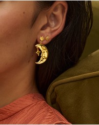 Ottoman Hands - Moonstone Star Stud Earrings