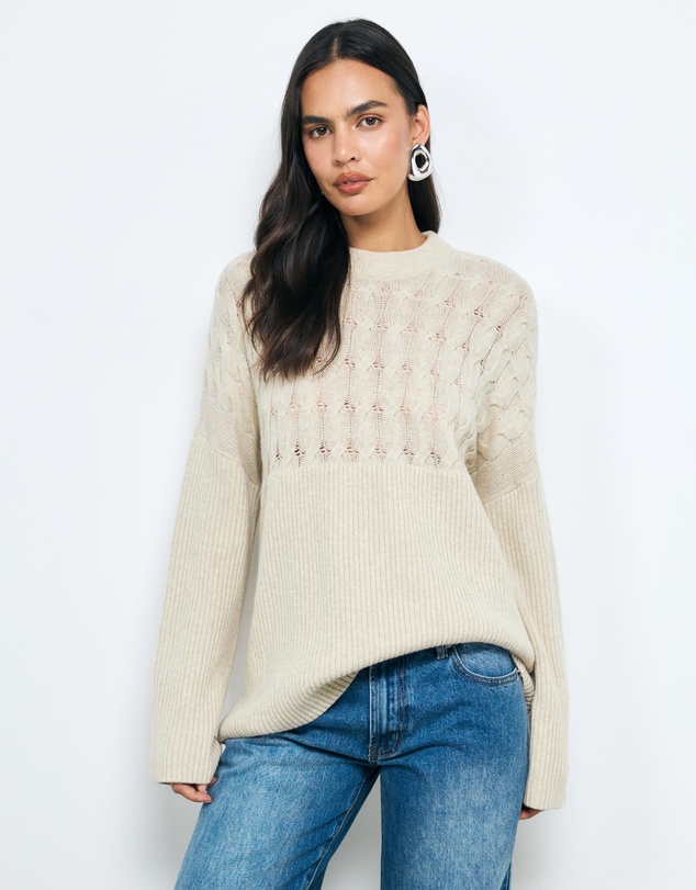 AERE - Jada Wool Blend Cable Knit Jumper