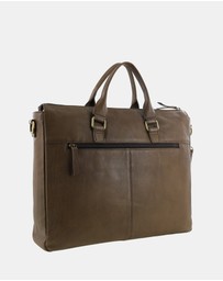 Pierre Cardin - Pierre Cardin Men's Italian Leather Business Briefcase/Messenger Bag