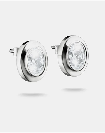 THOMAS SABO - THOMAS SABO Oval Stud Earrings with Zirconia Stones Silver