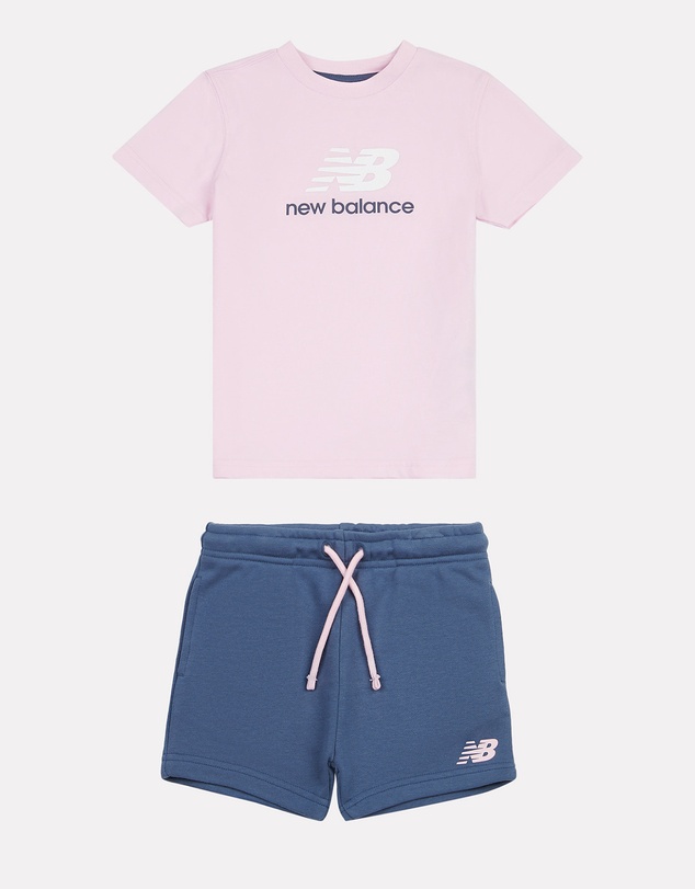 New Balance - Stacked Logo Tee & French Terry Short Set
