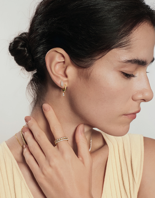 Ania Haie - Gold Pave Dome Stud Earrings