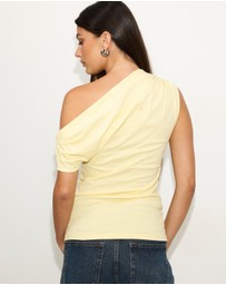 Dazie - Sapphire Ruched Asymmetric Top