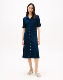 Tommy Hilfiger - Gold-Tone Button Midi Polo Dress