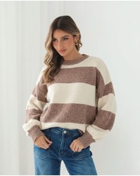 Esther & Co - Arliss Knit - Ivory Stripe