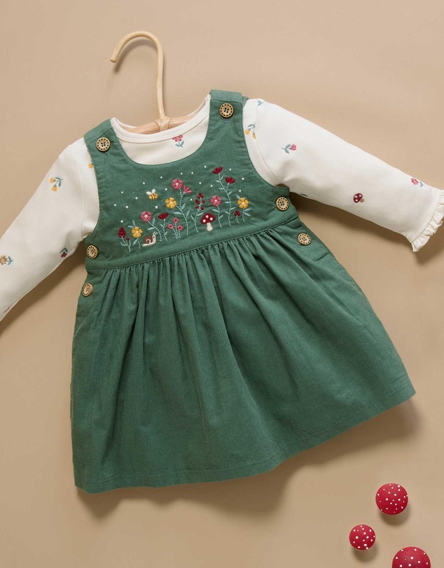 Purebaby - Embroidered Corduroy Pinnie -Kids-Babies