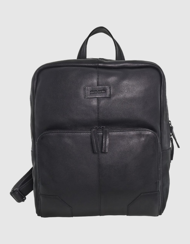 Pierre Cardin - Sleek Leather Laptop Backpack
