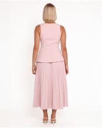 Petal & Pup - Liliana Pleated Midi Skirt - Pink
