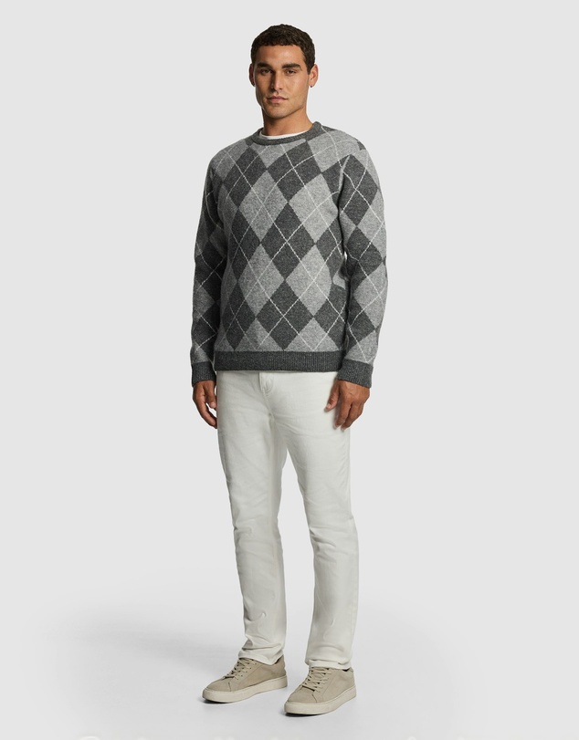 yd. - Hamish Crew Argyle Knit Jumper