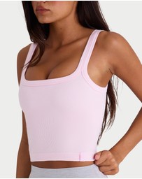 BO+TEE - Alumna Seamless Soft Rib Square-Neck Tank Top