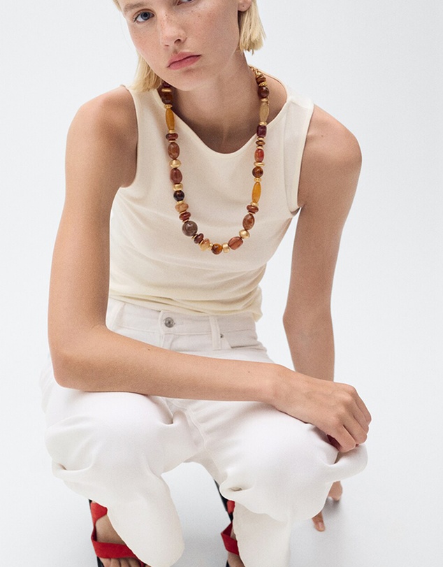M.N.G - Boat Neck Strapless Top
