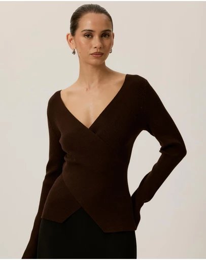 Tussah - Sienna Wrap Long Sleeve Knit Top