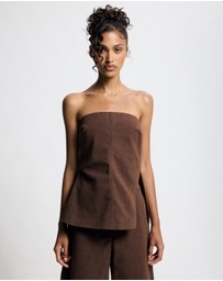 Lover - Vesper Suede Look Strapless Top