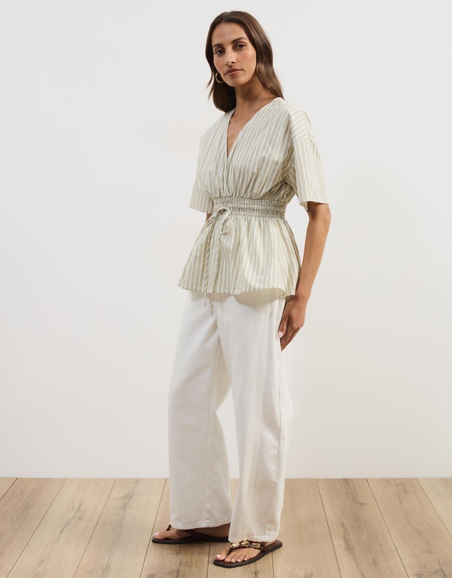 Atmos&Here - Elis Cotton Gathered Waist Top
