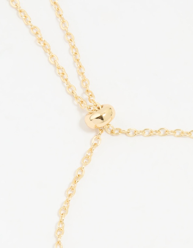 Lovisa - Gold Plated Cubic Zirconia Pink Triple Flower Outline Toggle Bracelet