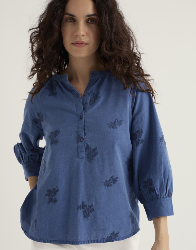 Seasalt - Seasalt Cornwall Blue Moor Grass A-Line Shirt