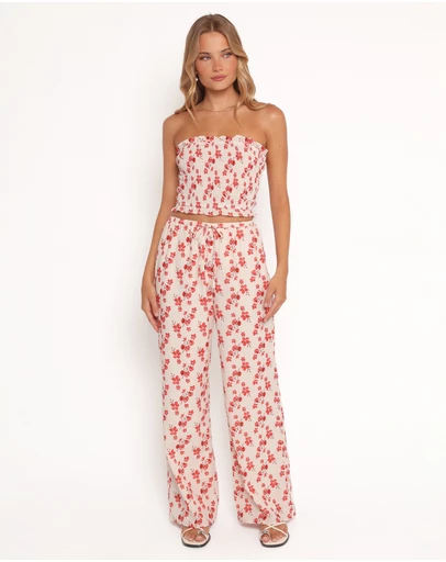 Petal & Pup - Lux Pants - Red Blossom