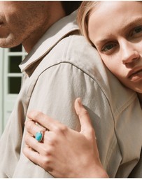 Najo - Fleur Silver Amazonite Ring