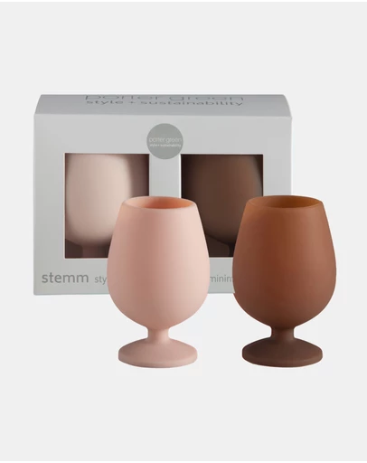 porter green - stemm silicone unbreakable wine glasses
