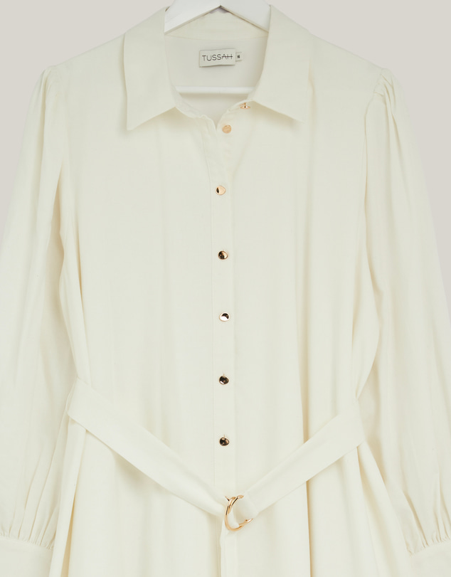 Revibe - Repaired Tussah Haven Linen Blend Midi Dress - AU 16