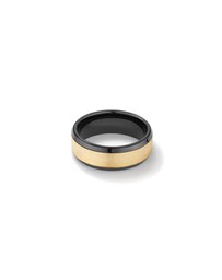 Michael Hill - Gold Inlay Black Titanium Wedding Ring in 10kt Yellow Gold