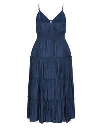 City Chic - Plus size Aiza Tier Maxi Dress - petrol