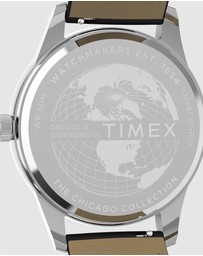 TIMEX - Chicago 45mm Leather Strap Watch