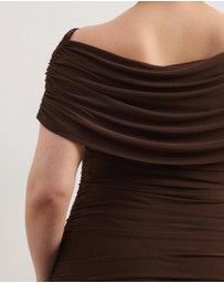 Atmos&Here Curvy - Millie Off Shoulder Mesh Mini Dress