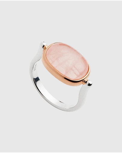 Najo - Fleur Rose Gold Rose Quartz Ring