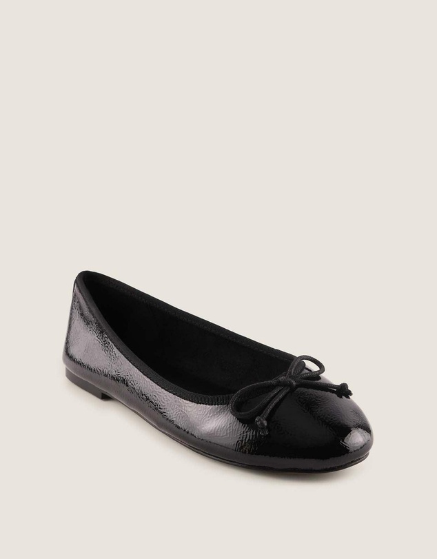 Shelly Shen - Poet Ballet Flats Black Crinkle Patent